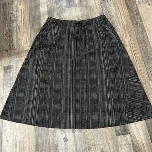 Athleta Black and White Pinstripe A-Line Skirt
